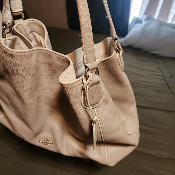 Coach Light Gray Leather Hobo Bag - Picture 4 of 8